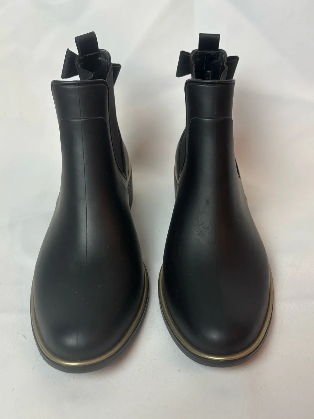 Kate Spade Sedgwick Solstice Rain Boots Chelsea Booties Black Rubber Women’s 9